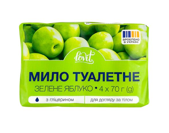 Мило туалетне тверде Lovit Зелене яблуко 280 г Аврора дешево