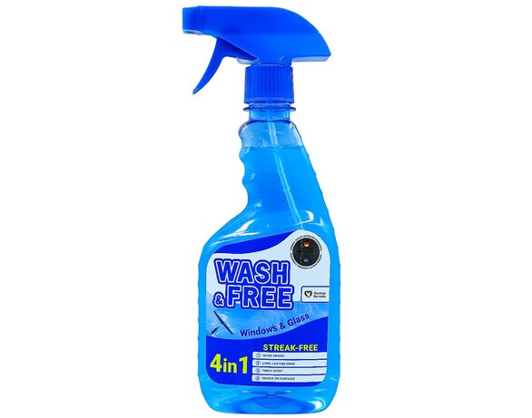 Засіб для миття скла, дзеркал Wash&Free 4в1, спрей 500 мл Аврора ціна