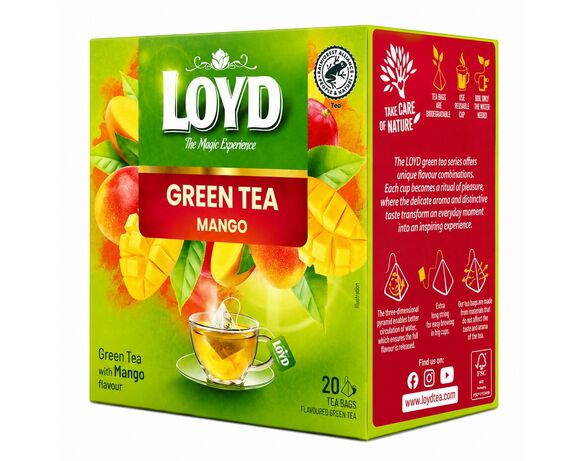 Чай зелений ароматизований LOYD Манго 1,5 г х 20 шт/пач Аврора ціна