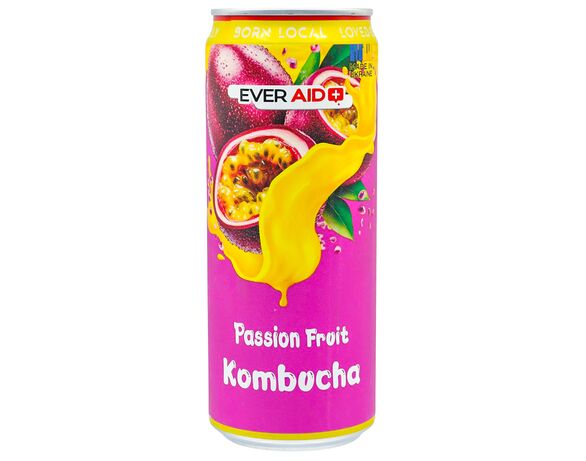 Напій безалкогольний EVER AID Комбуча Passion Fruit ж/б 330 мл Аврора відгуки