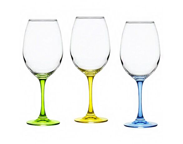 Бокал для вина скляний Galleryglass кольоровий лак 470 мл Аврора картинка 2 відгуки