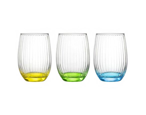 Склянка висока ребриста Galleryglass кольоровий лак 465 мл Аврора картинка 2 з доставкою