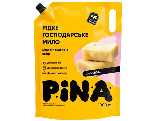 Мило рідке господарське PINA Universal, дой-пак 1000 мл Аврора каталог