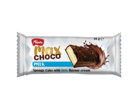 Тістечко бісквітне глазуроване Mindy Max Choco зі смаком молока 36 г Аврора ціна