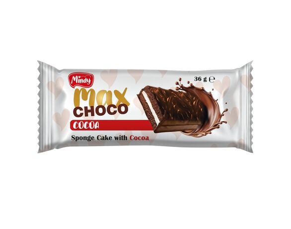Тістечко бісквітне глазуроване Mindy Max Choco з какао 36 г Аврора каталог