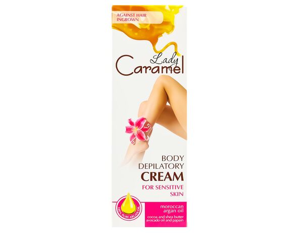 Крем для депіляції чутливої шкіри тіла Caramel з аргановою олією 100 мл Аврора ціна