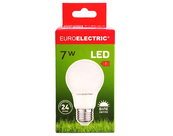 Лампа LED EUROELECTRIC А60 7Вт Е27 4000К 220В Аврора з доставкою