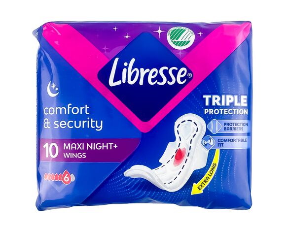 Прокладки гігієнічні Libresse Maxi Night Wing 10 шт/пач Аврора дешево