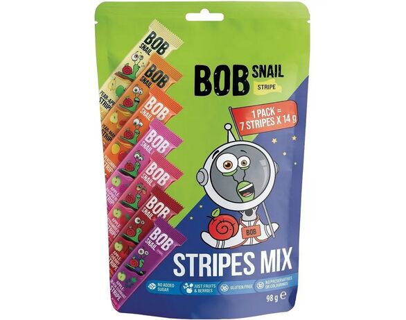 Набір цукерок фруктових BOB SNAIL Страйпи Асорті 98 г Аврора каталог
