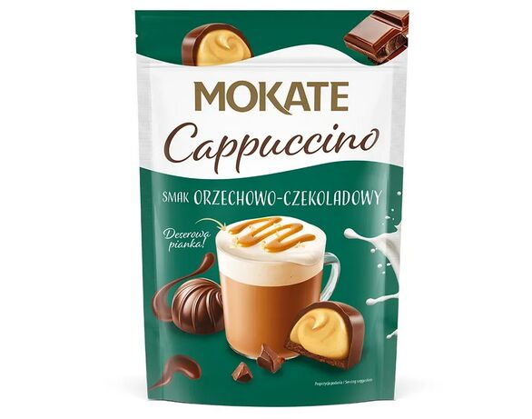 Напій капучино MOKATE зі смаком горіха та шоколаду 110 г Аврора з доставкою