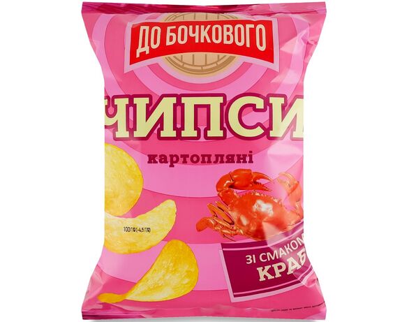 Чипси картопляні ДО БОЧКОВОГО зі смаком краба 100 г Аврора відгуки