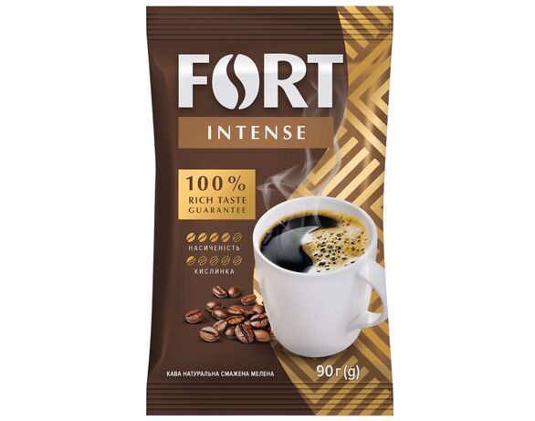 Кава натуральна смажена мелена Fort Intense 90 г Аврора відгуки