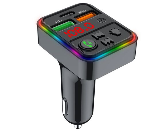 Трансмітер бездротовий автоматичний HAVIT FM821BT USB-A+USB-C чорний Аврора картинка 2 з доставкою