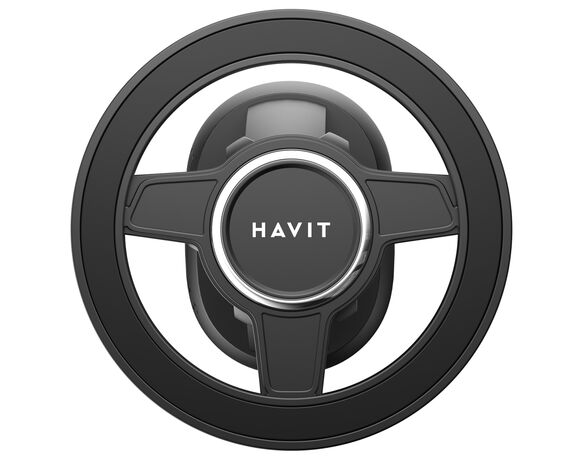 Тримач для телефону автоматичний магнітний на вентиляційну решітку HAVIT ST7181 чорний Аврора картинка 2 дешево