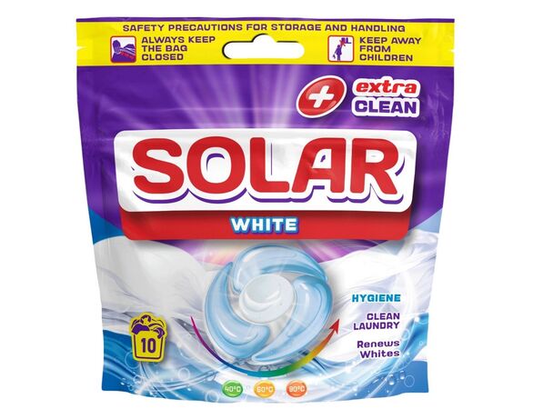 Капсули для прання білих речей Solar White 20 г х10 шт/уп в інтернет-магазині Аврора