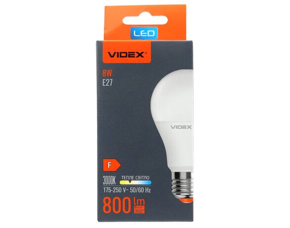 Лампа Videx А60e 8 W E27 3000K 220 V Аврора каталог