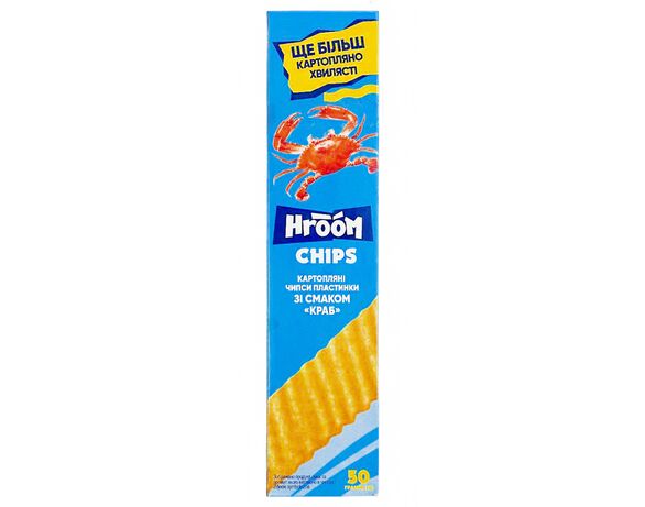 Чипси картопляні пластинки HROOM Краб 50 г в Аврорі
