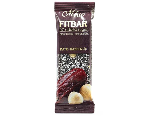 Батончик вітамінний без цукру MІSSO Fitbar Фінік+Фундук 30 г Аврора дешево