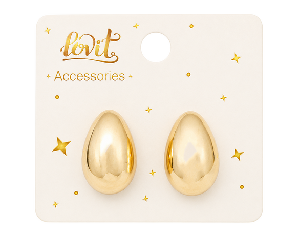 Сережки-гвіздочки жіночі Lovit Овал в Аврорі