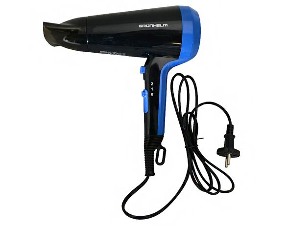 Фен для волосся GRUNHELM GHD-580 2 швидкості 2 режими чорно-синій 2100 Вт Аврора картинка 2 відгуки