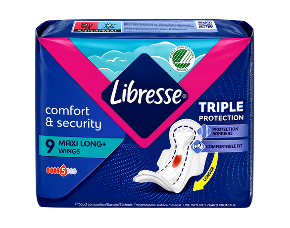Прокладки гігієнічні LIBRESS Comfort Maxi Long 9 штук Аврора недорого