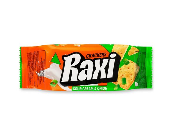 Крекери RAXI зі смаком сметани та цибулі 72 г в інтернет-магазині Аврора