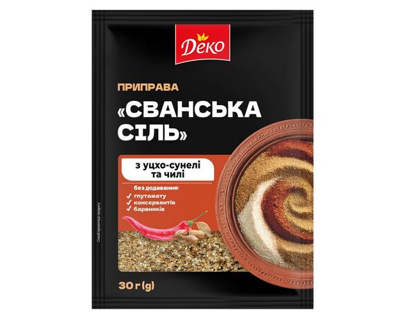 Приправа Деко Сванська сіль з уцхо-сунелі та чилі 30 г Аврора ціна