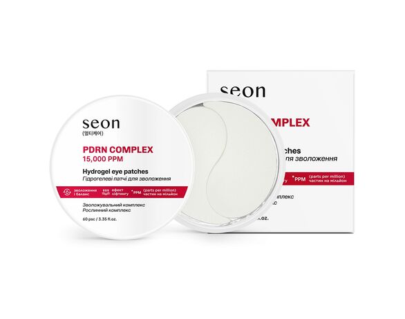 Патчі під очі гідрогелеві зволожуючі Seon з PDRN-комплексом 15,000 ppm 60 шт Аврора картинка 2 недорого
