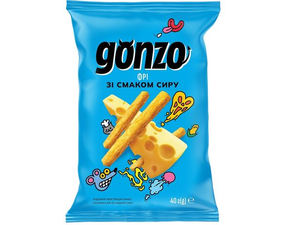 Соломка фрі Gonzo зі смаком сиру 40 г Аврора вартість