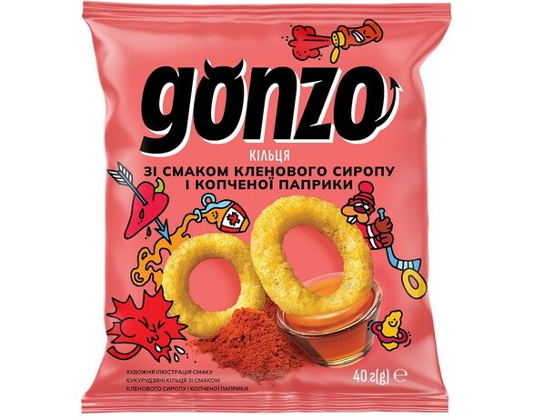 Кільця кукурудзяні Gonzo Кленовий сироп, копчена паприка 40 г Аврора купити