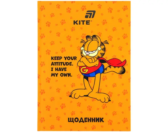 Щоденник шкільний тверда обкладинка KITE серія Garfield арт.GF26-262 Аврора каталог