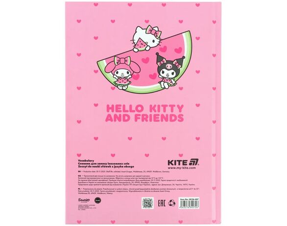 Словник для іноземної мови KITE серія Hello Kitty 60 аркушів арт.HK26-407 Аврора картинка 3 вартість