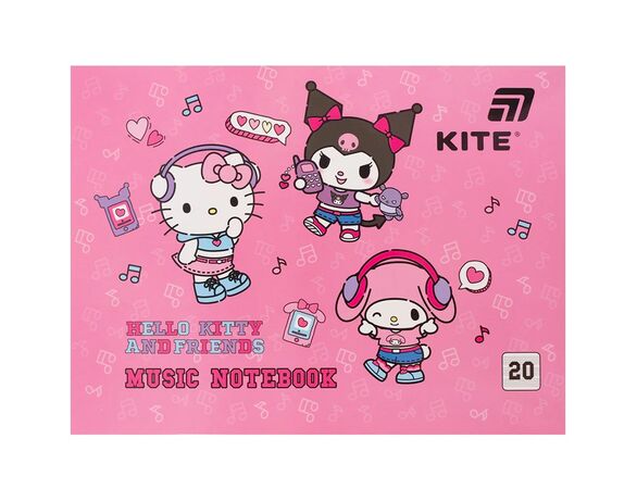 Зошит для нот А5 KITE серія Hello Kitty 20 аркушів арт.HK26-405 Аврора з доставкою