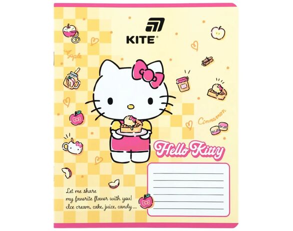 Зошит шкільний в клітинку KITE серія Kitty&Friends 12 аркушів арт.HK26-232 Аврора картинка 7 вартість