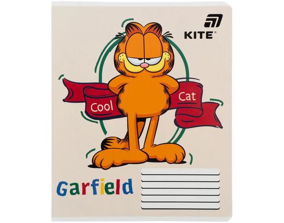 Зошит шкільний клітинка KITE серія Garfield 18 аркушів арт.GF26-236 Аврора картинка 5 фото