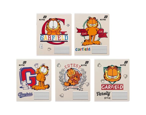 Зошит шкільний клітинка KITE серія Garfield 18 аркушів арт.GF26-236 Аврора картинка 9 купити
