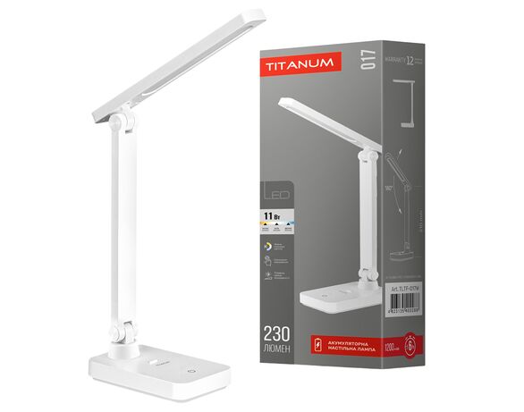 Лампа настільна LED акумуляторна TITANUM TLTF-017W біла 11 Вт Аврора картинка 2 недорого