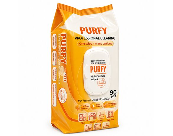 Серветки вологі для прибирання Purfy 90 шт/уп. Аврора картинка 2 відгуки