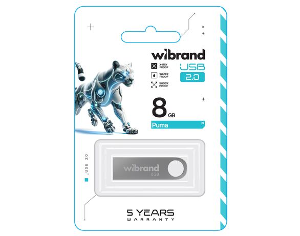 Флеш-накопичувач Wibrand USB 2.0 Puma сірий 8 Гб Аврора вартість