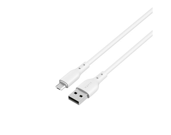 Кабель USB-MicroUSB HAVIT CB6359 PRO білий 1 м Аврора картинка 4 вартість