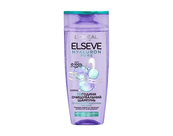 Шампунь для жирного волосся Loreal Elseve Hyaluron Pure 400 мл Аврора вартість