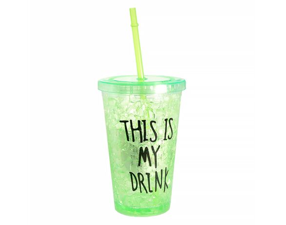 Стакан пластиковий з кришкою і трубочкою This is my drink Аврора