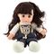 Лялька-пупс музична з довгим волоссям 33 см - Каштанове волосся біло-чорний одяг