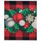 Скатертина-ранер декоративна Різдвяна мікс 33x200 см - Червона клітинка+ кульки