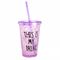 Стакан пластиковий з кришкою і трубочкою This is my drink - Бузковий